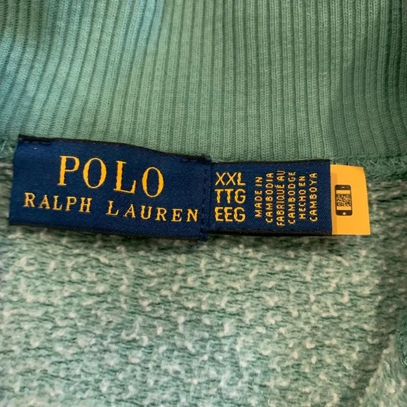Polo by Ralph Lauren Aqua Quarter-Zip Sweatshirt - Picture 4 of 8